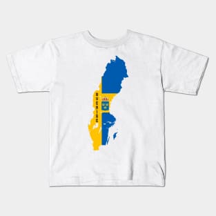 Sweden flag & map Kids T-Shirt